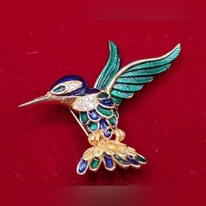 Vintage SPHINX Hummingbird Brooch Pin